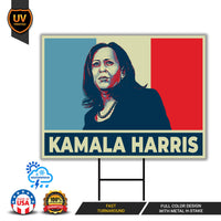 Kamala Harris 2024 Yard Sign - Coroplast Kamala Harris For President 2024 Lawn Sign, 2024 President Election Harris Signs with Metal H-Stake