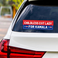 Kamala Harris 2024 Sticker Vinyl Decal, Harris For President 2024 Vinyl Sticker, Election, Childless Cat Ladies Bumper Sticker - 10" x 3"