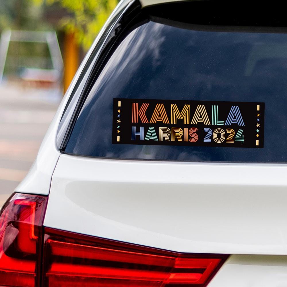 Kamala Harris 2024 Sticker Vinyl Decal, Harris For President 2024 Vinyl Sticker, Madam President, Election Harris Bumper Sticker - 10" x 3"