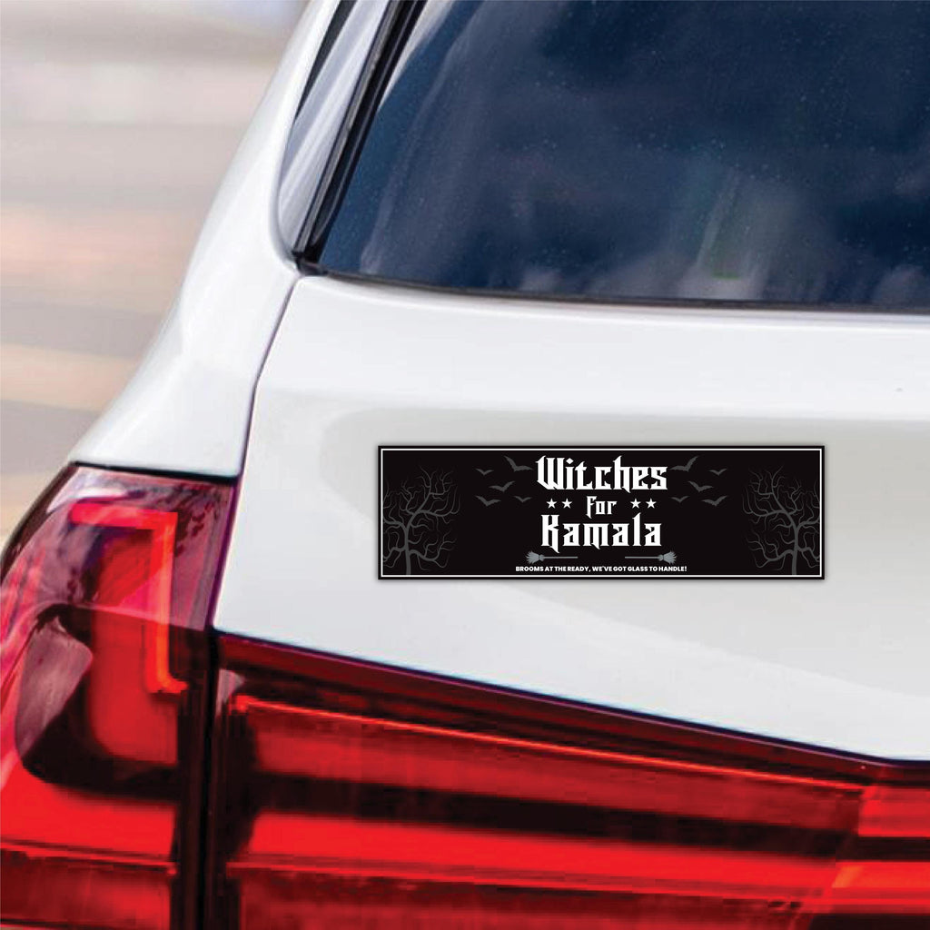 Witches for Kamala Car Magnet, Harris For President 2024 Vehicle Magnet, I'm With Her, Halloween Witch, Madam President Magnet, 10" x 3"