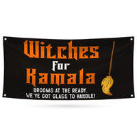 Witches for Kamala Banner Sign, 13 Oz  Harris For President 2024, Halloween Witch, Election 2024, Feminist Vinyl Banner with Metal Grommets