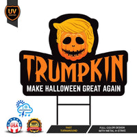 Halloween Trumpkin Yard Sign - Coroplast Make Halloween Great Again, Trump Vance 2024, Donald Trump  Halloween Yard Sign with Metal H-Stake