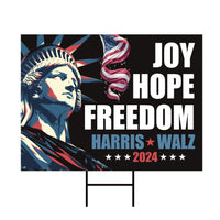 Harris Walz 2024 Obviously Yard Sign - Coroplast Harris For President 2024 Lawn Sign, Election, Joy Hope Freedom Signs with Metal H-Stake