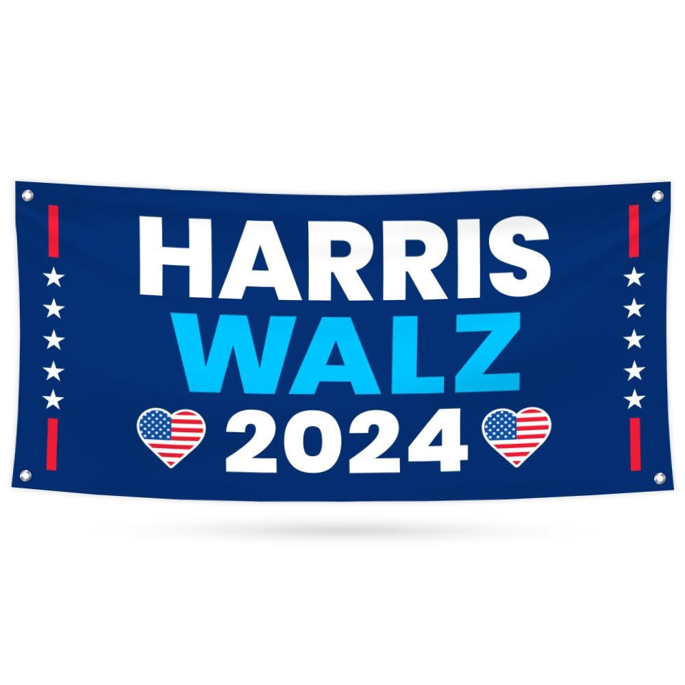 Harris Walz 2024 Banner Sign, 13 Oz Kamala Harris For President 2024 ...