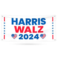 Harris Walz 2024 Banner Sign, 13 Oz Kamala Harris For President 2024, 2024 President Election Harris Vinyl Banner with Metal Grommets