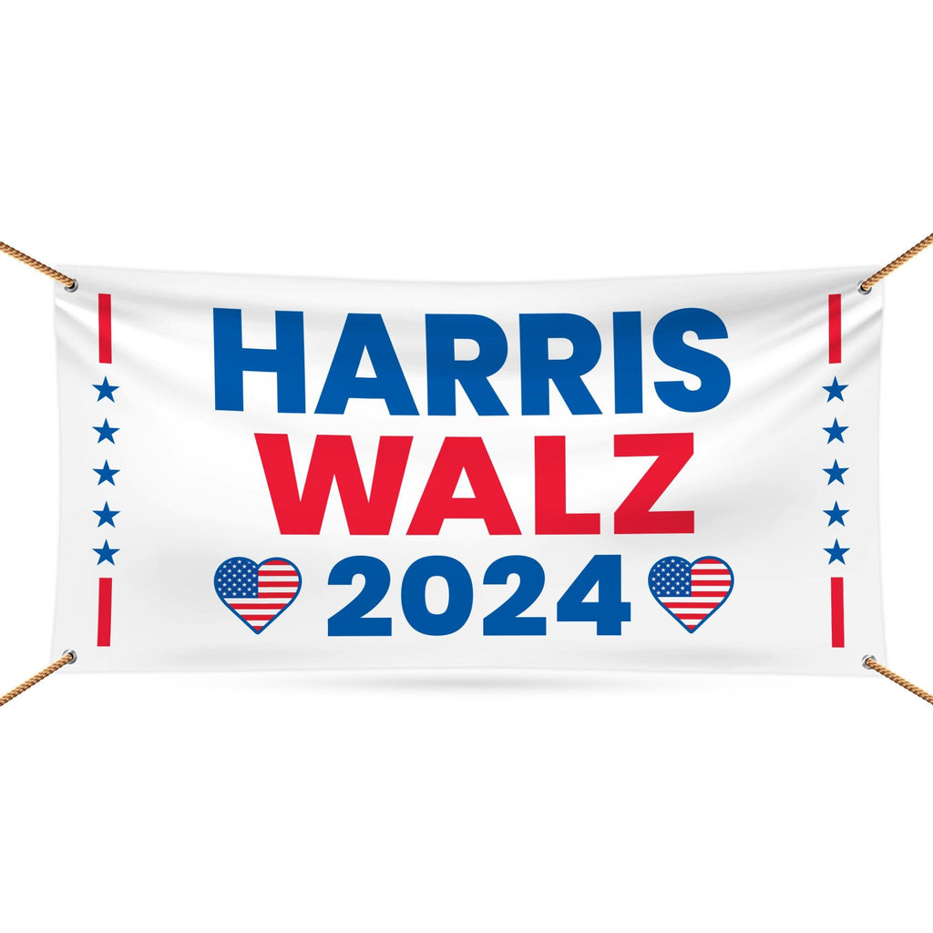 Harris Walz 2024 Banner Sign, 13 Oz Kamala Harris For President 2024, 2024 President Election Harris Vinyl Banner with Metal Grommets