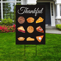 Pumpkin Pie Yard Sign - Thanksgiving Lawn Sign, Thankful, Fall, Autumn, Pumpkin Season, Thanksgiving Welcome Yard Sign with Metal H-Stake