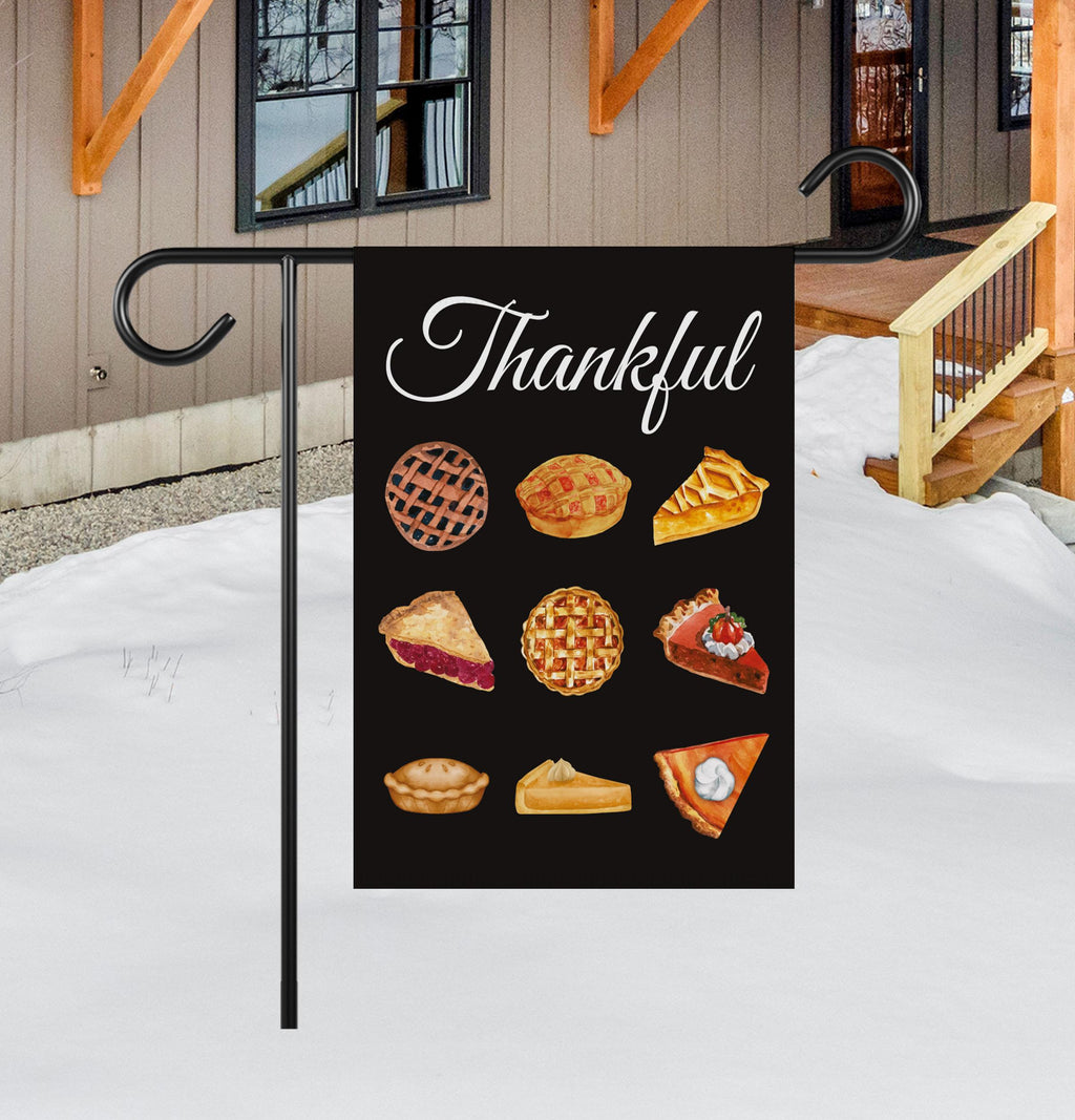 Pumpkin Pie Garden Flag - 12x18 Inch Double Sided, Thanksgiving Flag, Thankful Flag, Fall Flag, Autumn Flag, Thanksgiving Welcome Flag