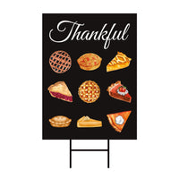 Pumpkin Pie Yard Sign - Thanksgiving Lawn Sign, Thankful, Fall, Autumn, Pumpkin Season, Thanksgiving Welcome Yard Sign with Metal H-Stake