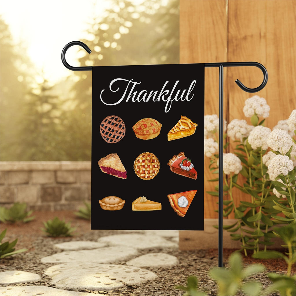 Pumpkin Pie Garden Flag - 12x18 Inch Double Sided, Thanksgiving Flag, Thankful Flag, Fall Flag, Autumn Flag, Thanksgiving Welcome Flag