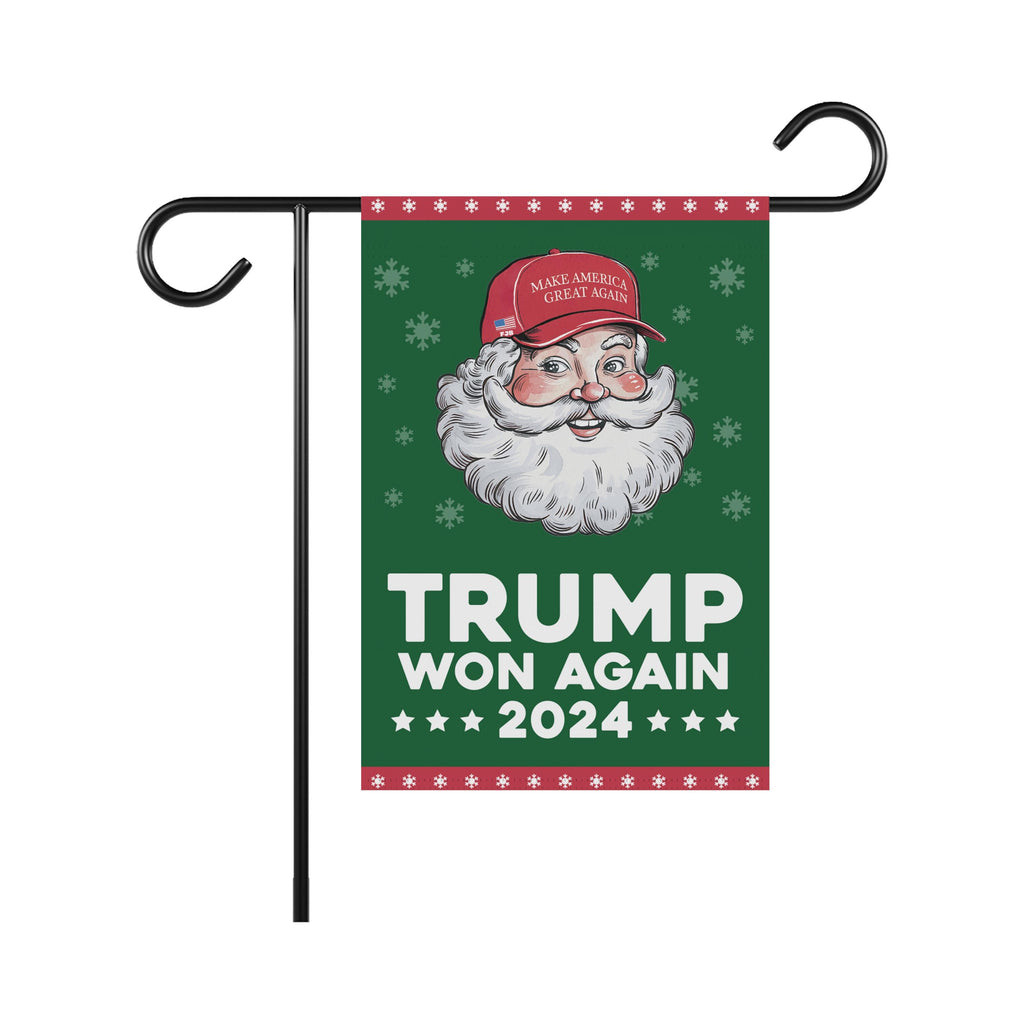 Santa’s Favorite Felon Garden Flag - 12x18 Inch Double Sided, Trump Won Again Flag, Donald Trump Christmas Flag, Trump 2024 Christmas Flag