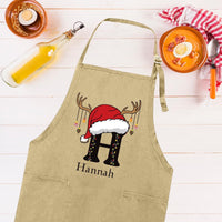 Custom Matching Christmas Apron, Adjustable Neck, Full-Length Personalized Christmas Kitchen Apron with Pockets, Christmas Mom Gift