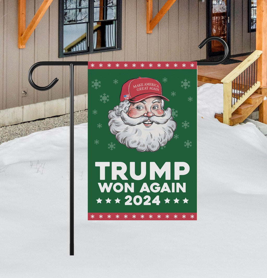 Santa’s Favorite Felon Garden Flag - 12x18 Inch Double Sided, Trump Won Again Flag, Donald Trump Christmas Flag, Trump 2024 Christmas Flag