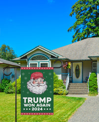 Santa’s Favorite Felon Garden Flag - 12x18 Inch Double Sided, Trump Won Again Flag, Donald Trump Christmas Flag, Trump 2024 Christmas Flag