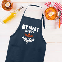 My Meat is 100% Going In Your Mouth Apron, Adjustable Neck, Full-Length Funny Grill Apron with Pockets, BBQ Apron, Apron for Men, Dad Apron