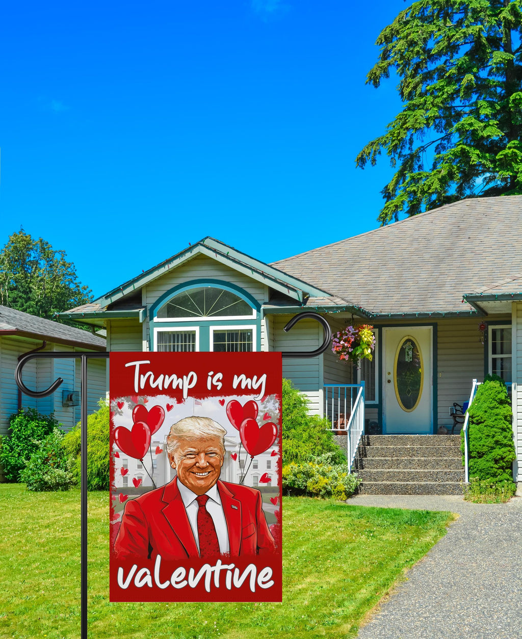 Trump Valentine Garden Flag, 12x18 Inch Double Sided, Trump Is My Valentine Flag, Valentine Trump Flag,  Trump Lover Flag, Lovely Trump Flag