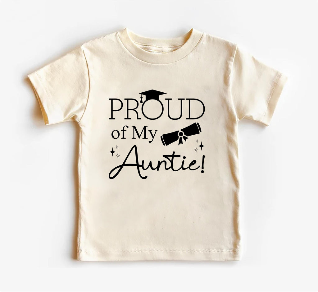 Proud of My Auntie Baby Shirt, Bodysuit, Toddler Sweatshirt - Graduation Gift for Aunt, Pregnancy Reveal, Cute Baby Shower Bestie Gift