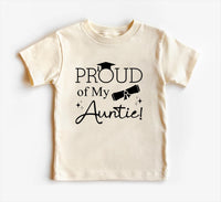 Proud of My Auntie Baby Shirt, Bodysuit, Toddler Sweatshirt - Graduation Gift for Aunt, Pregnancy Reveal, Cute Baby Shower Bestie Gift