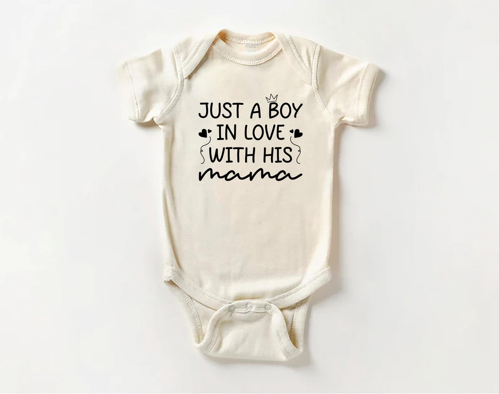 Just a Boy in Love with His Mama Baby Bodysuit, Baby Shirt, Toddler Sweatshirt - Mother's Day Gift, Cute Gift for Mom from Baby Boy