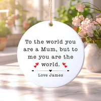 Mum Ceramic Keepsake, Mother's Day Gift, Mum's Birthday Present, Thank You Mum Gift, Custom Ornament for Mom, Special Gift for Mum