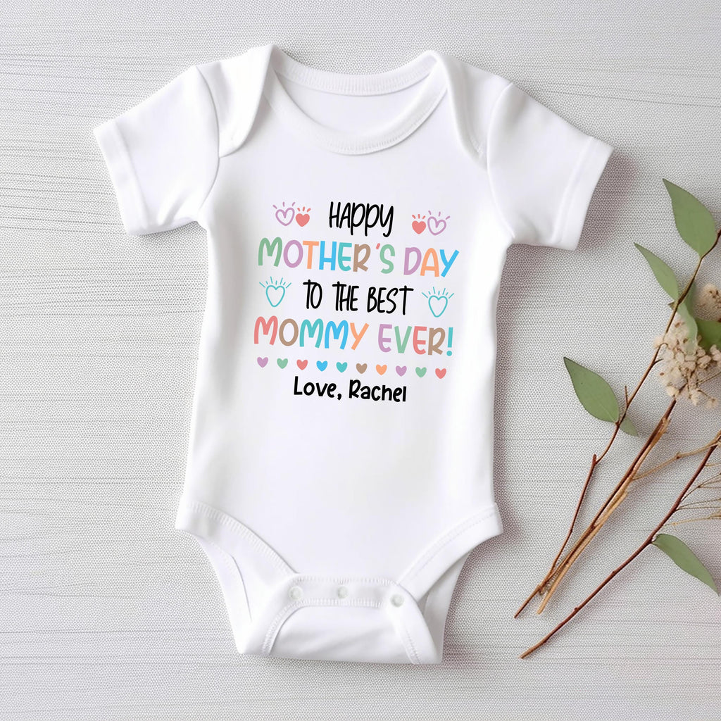 Happy Mother’s Day Baby Bodysuit, Baby Shirt, Toddler Sweatshirt - Personalized First Mother’s Day Outfit, Best Mom Ever Baby Gift