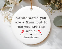 Mum Ceramic Keepsake, Mother's Day Gift, Mum's Birthday Present, Thank You Mum Gift, Custom Ornament for Mom, Special Gift for Mum