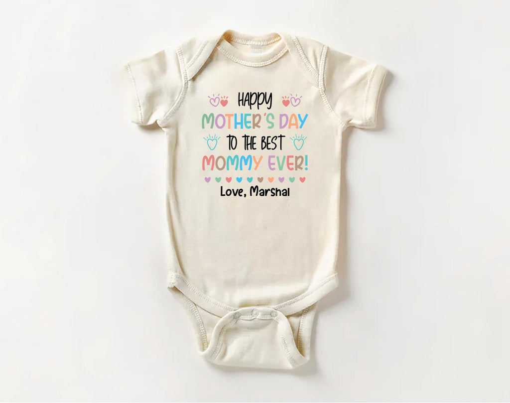 Happy Mother’s Day Baby Bodysuit, Baby Shirt, Toddler Sweatshirt - Personalized First Mother’s Day Outfit, Best Mom Ever Baby Gift