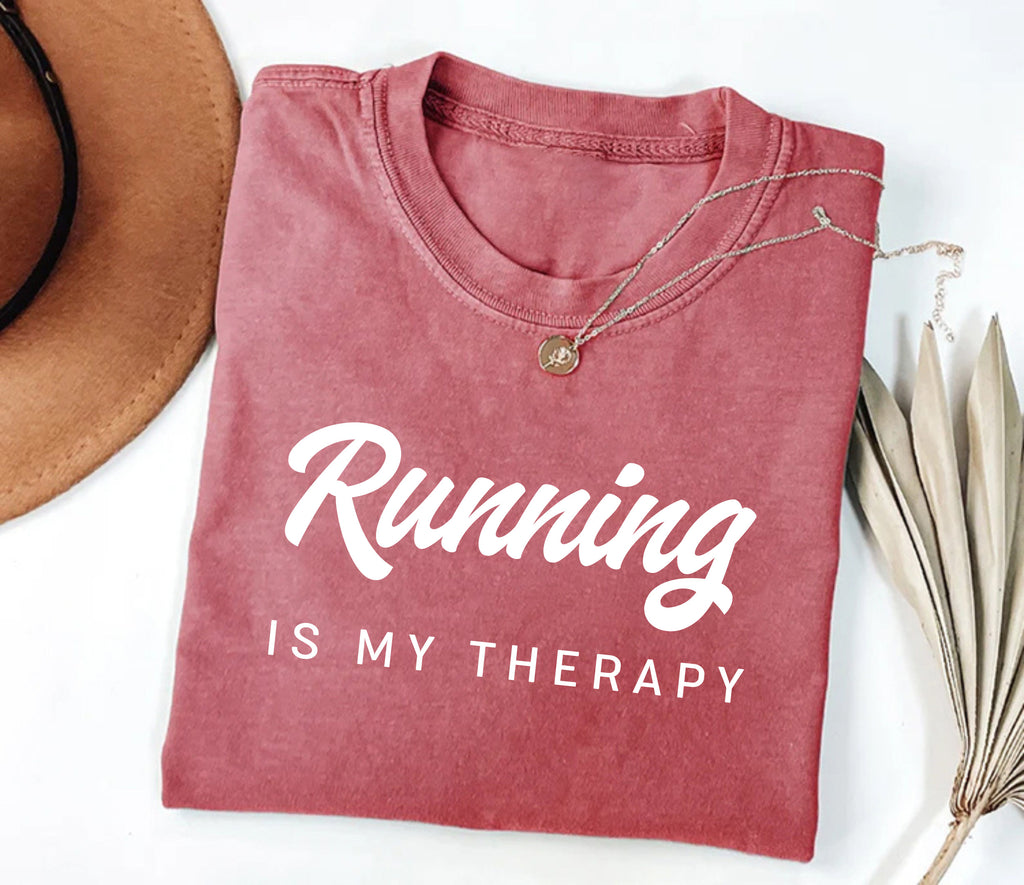 Running Is My Therapy Short Sleeve T-Shirt, Hiking Shirt