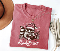 Booktrovert Short Sleeve T-Shirt, Book Lover Shirt, Funny Raccoon Shirt