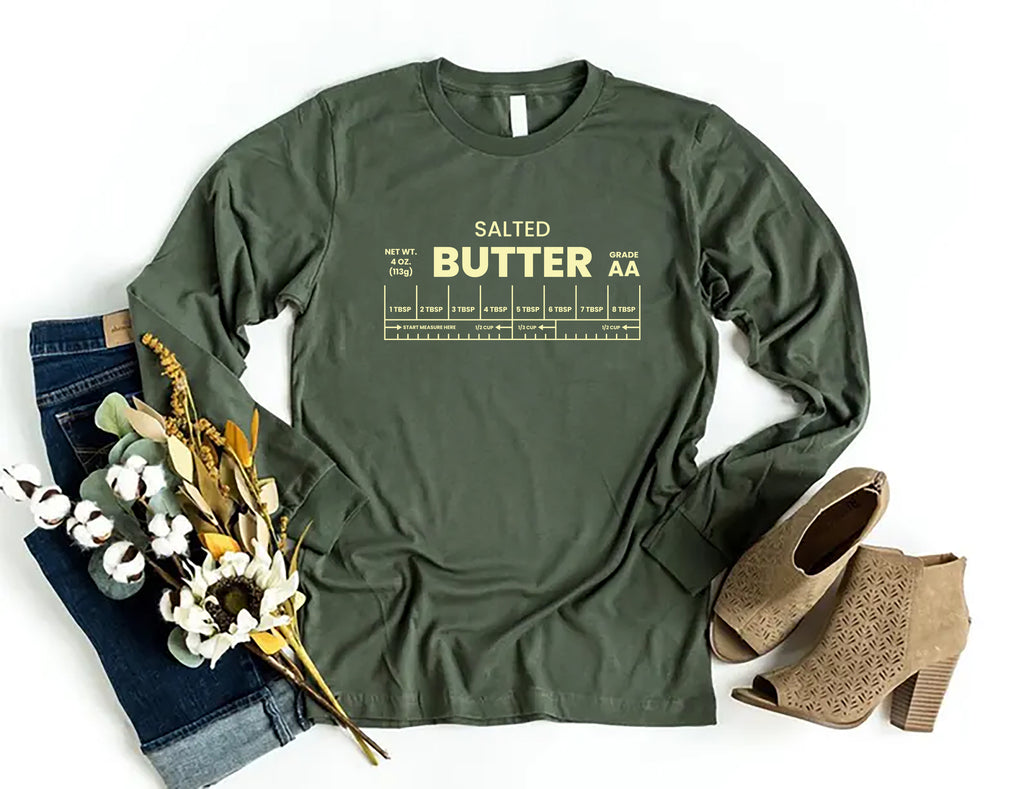 Salted Butter Long Sleeve Shirt, Butter Lover Shirt