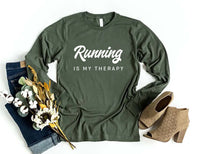 Running Is My Therapy Long Sleeve Shirt, Hiking Shirt