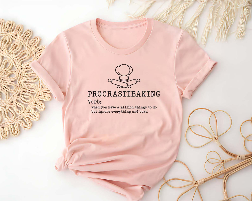 Procrastibaking Short Sleeve T-Shirt, Funny Baking T-Shirt