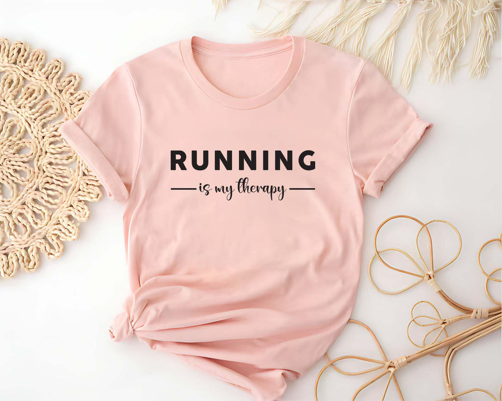 Running Is My Therapy Short Sleeve T-Shirt, Hiking Shirt