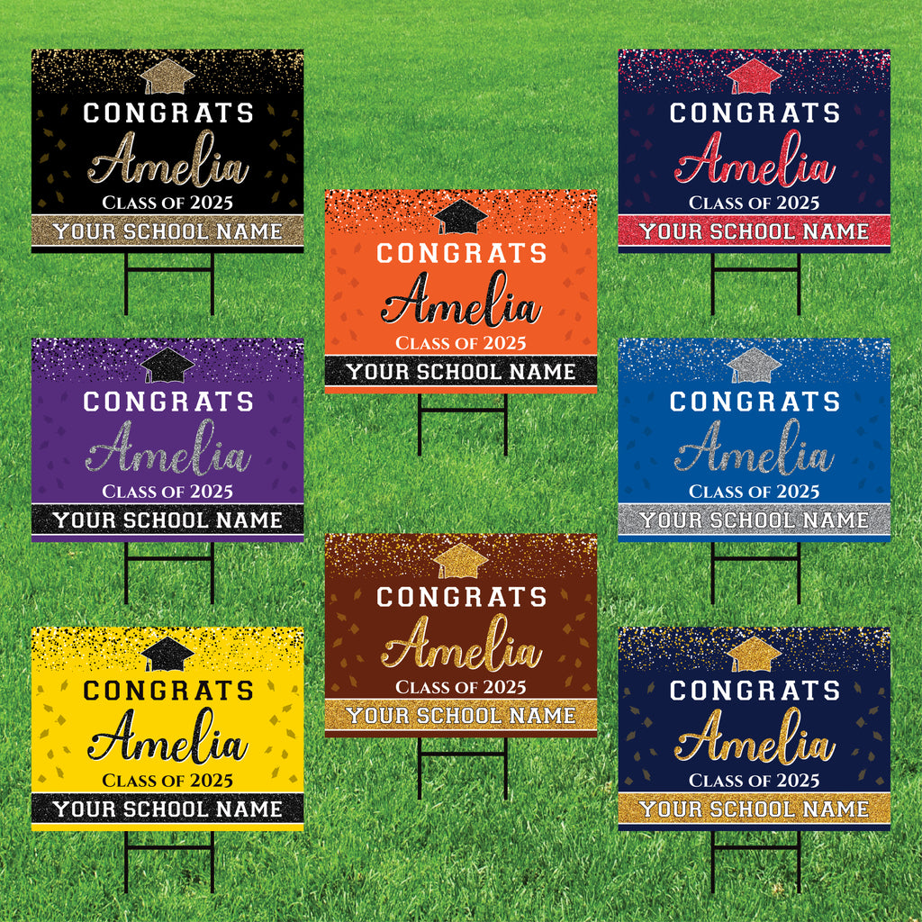 Personalized Graduation Yard Sign 2025, Graduate 2025, Senior Grad Sign, Class of 2025, Custom Graduation 2025 Yard Sign with Metal H-Stake