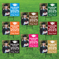 Personalized Graduation Yard Sign 2025 with Photo, 2025 Senior Grad Sign, Class of 2025, Custom Graduation 2025 Yard Sign with Metal H-Stake