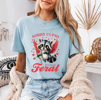 Sorry Cupid I've Been Feral Short Sleeve T-Shirt, Raccoon Valentine Shirt