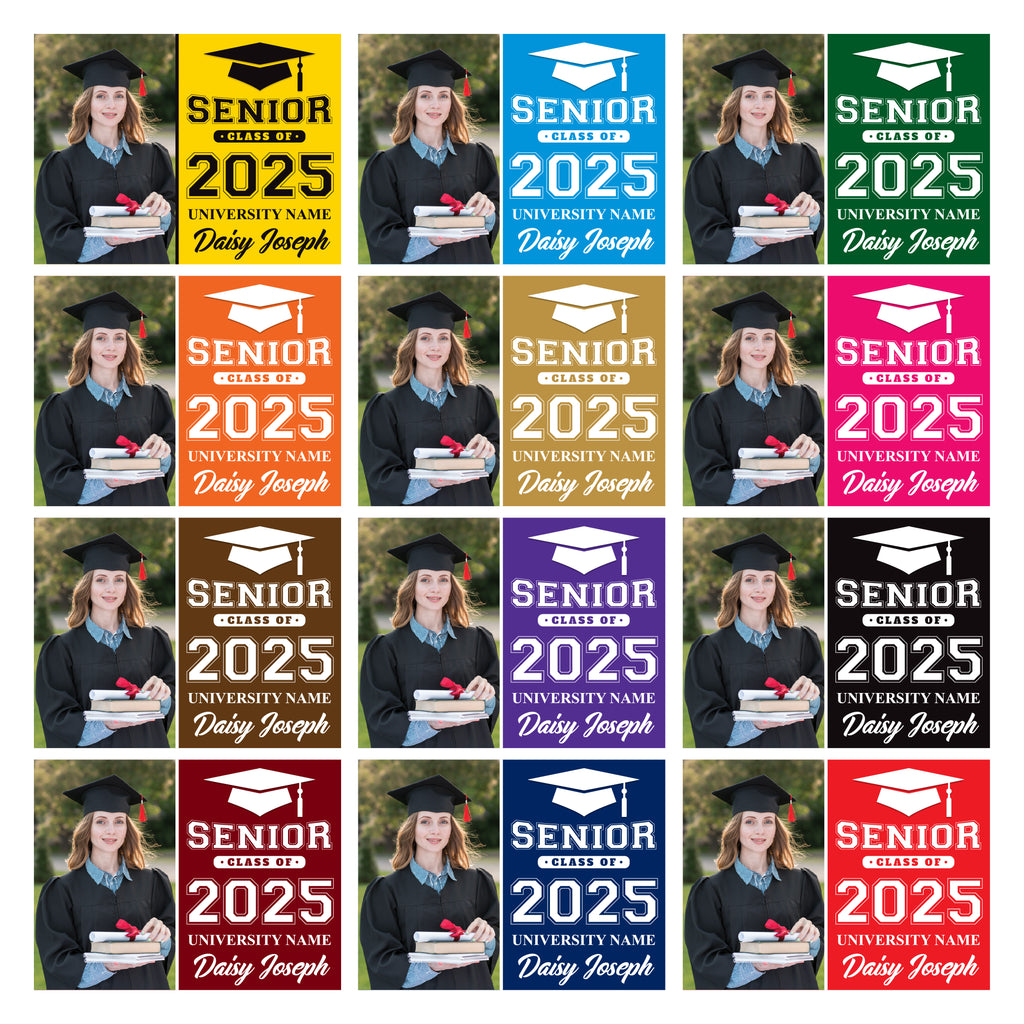 Personalized Graduation Yard Sign 2025 with Photo, 2025 Senior Grad Sign, Class of 2025, Custom Graduation 2025 Yard Sign with Metal H-Stake