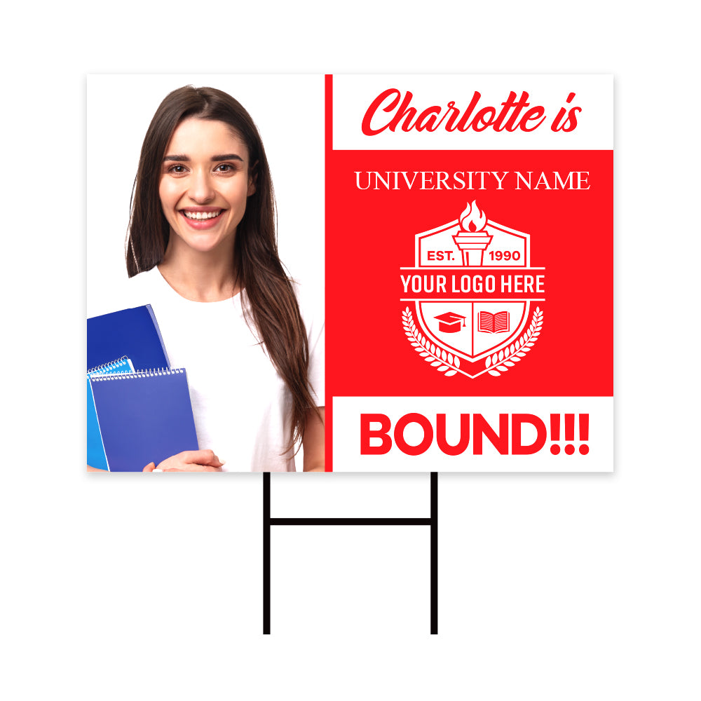 Personalized College Bound 2024 Photo Yard Sign