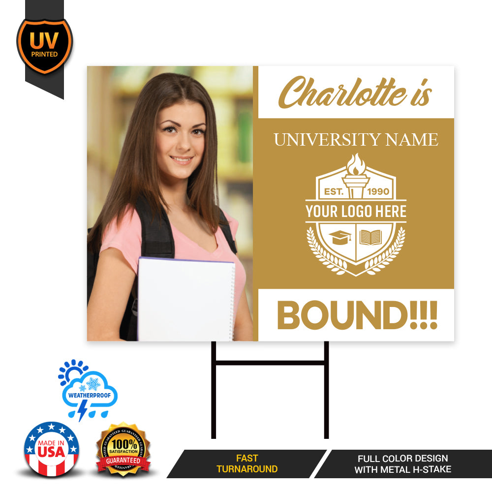 Personalized College Bound 2024 Photo Yard Sign