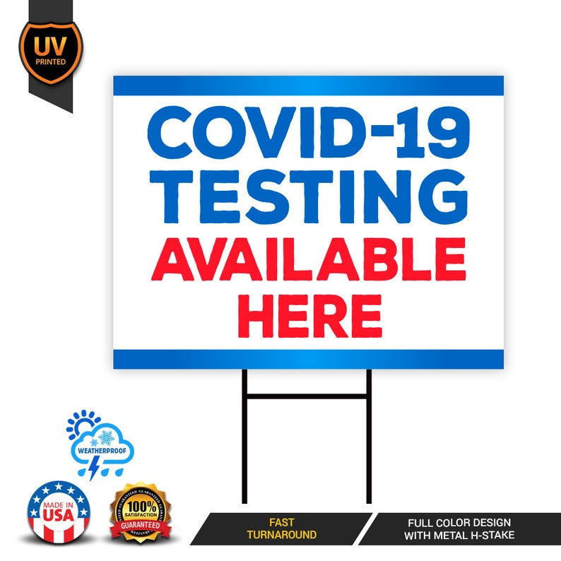 Covid Testing Available Here Yard Sign