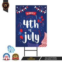 Patriotic Happy 4th of July Yard Sign