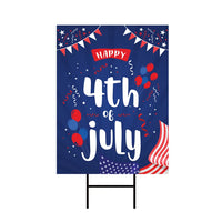 Patriotic Happy 4th of July Yard Sign