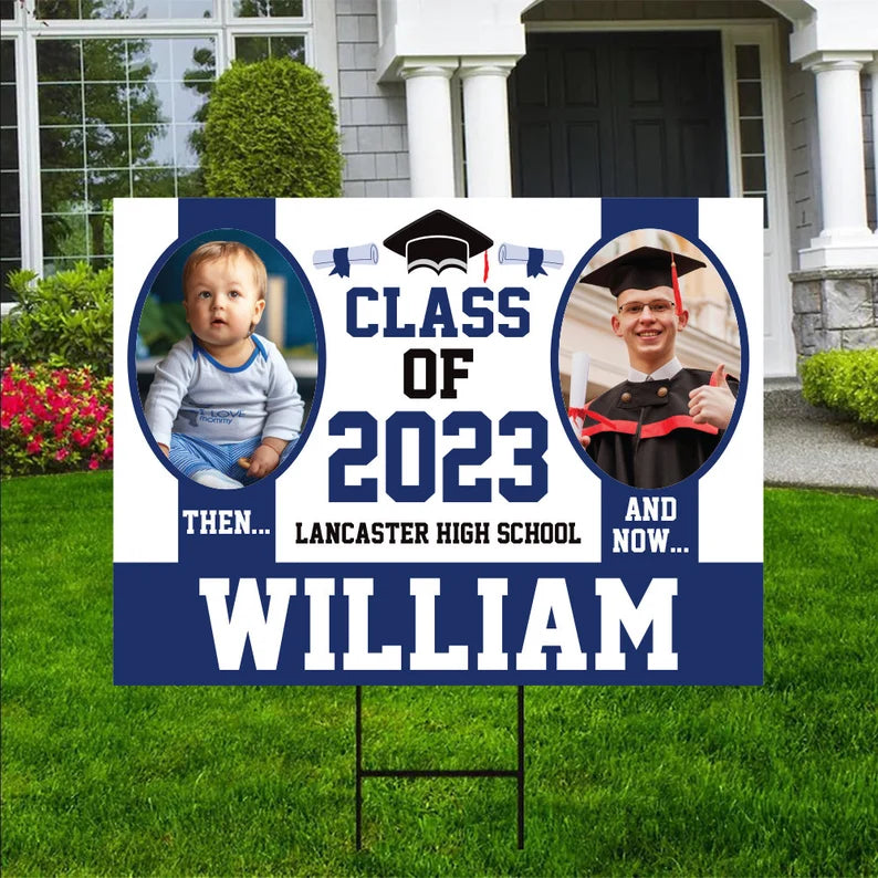 Personalized Graduation 2024 Photo Yard Sign