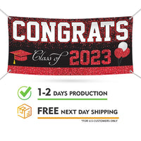 Congrats Grad 2024 Banner Sign