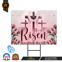 Happy Easter 2024 He is Risen Yard Sign