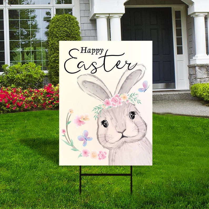 Happy Easter 2024 Yard Sign