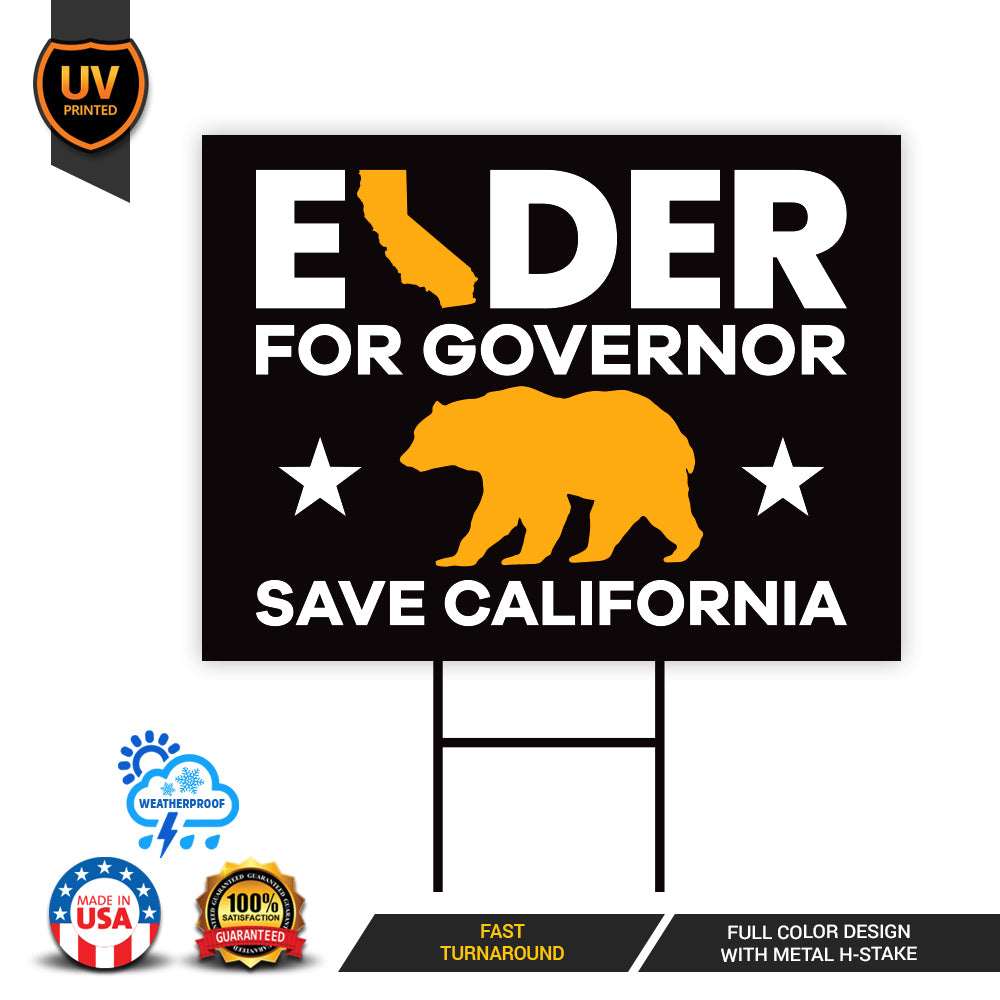 Pack of 2 Larry Elder For California Governor Yard Sign